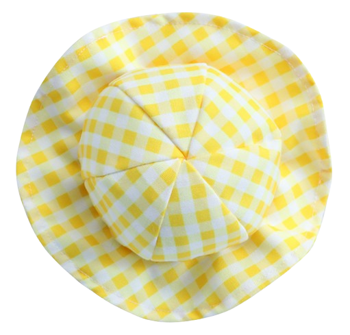 Yellow Checkered Summer Hat