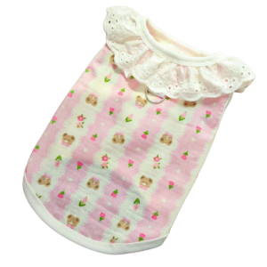 Pink Bear Lace Collar Top