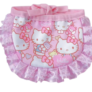 Pink Kitty Ruffle Bib