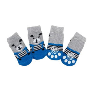 Blue Bear Anti-Slip Pet Socks - Set of 4