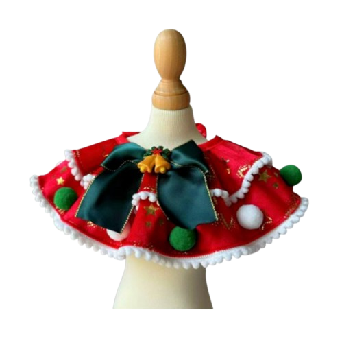 Christmas Pom Pom Ruffle Bib