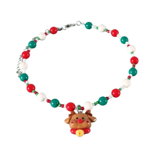 Reindeer Charm Christmas Bead Neck Collar