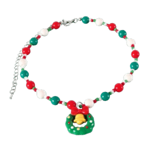Christmas Wreath Charm Neck Collar