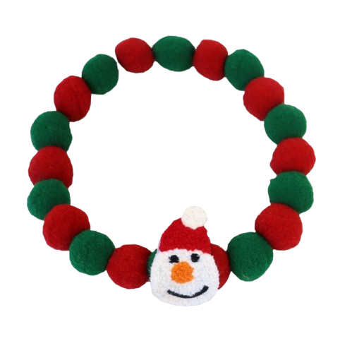 Snowman Pom Pom Neck Collar