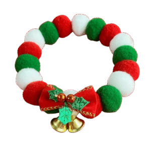 Christmas Bells Pom Pom Neck Collar