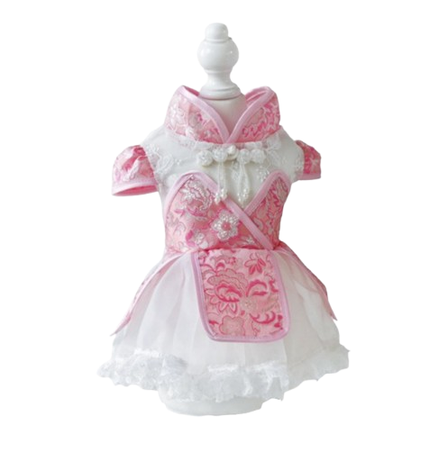 Auspicious Floral Pink Cheongsam