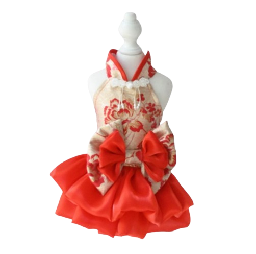 Golden Ribbon Blessing Cheongsam