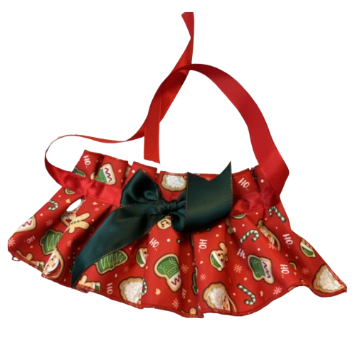 Christmas Red Ruffle Bib