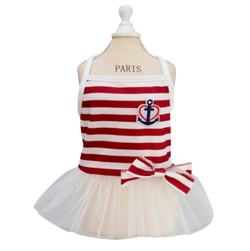 Red Sailor Stripes Dress